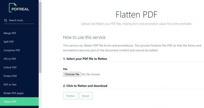  Flatten PDF online with PDF real