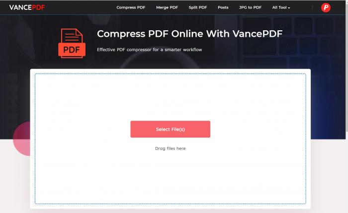 compress large pdf with vancepdf step1