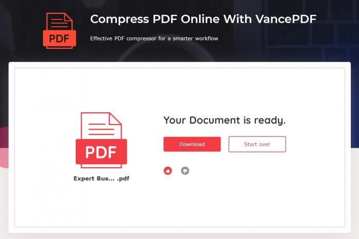 compress large pdf with vancepdf step3